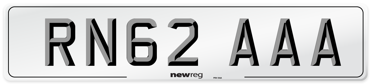 RN62 AAA Number Plate from New Reg